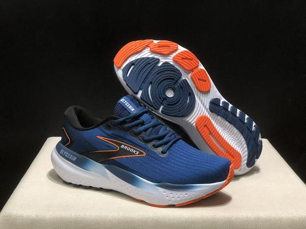 Brooks Glycerin 21 Neutral Road Running Shoes Blue Orange White