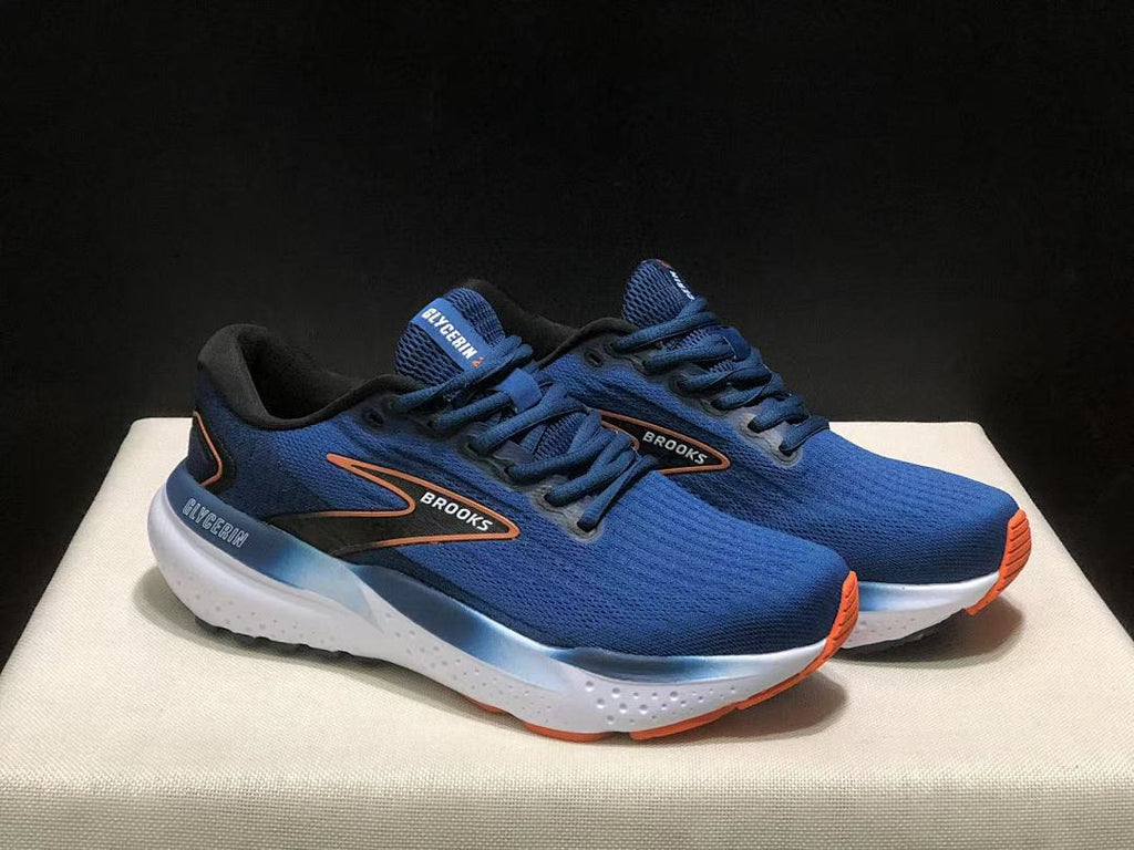 Brooks Glycerin 21 Neutral Road Running Shoes Blue Orange White