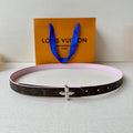 LV Flowergram 20mm Reversible Belt Pink Brown Calfskin