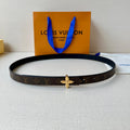 LV Flowergram 20mm Reversible Belt Black Brown Calfskin