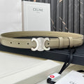 CEL Triomphe Belt 25mm Etoupe Silver Calfskin 176297
