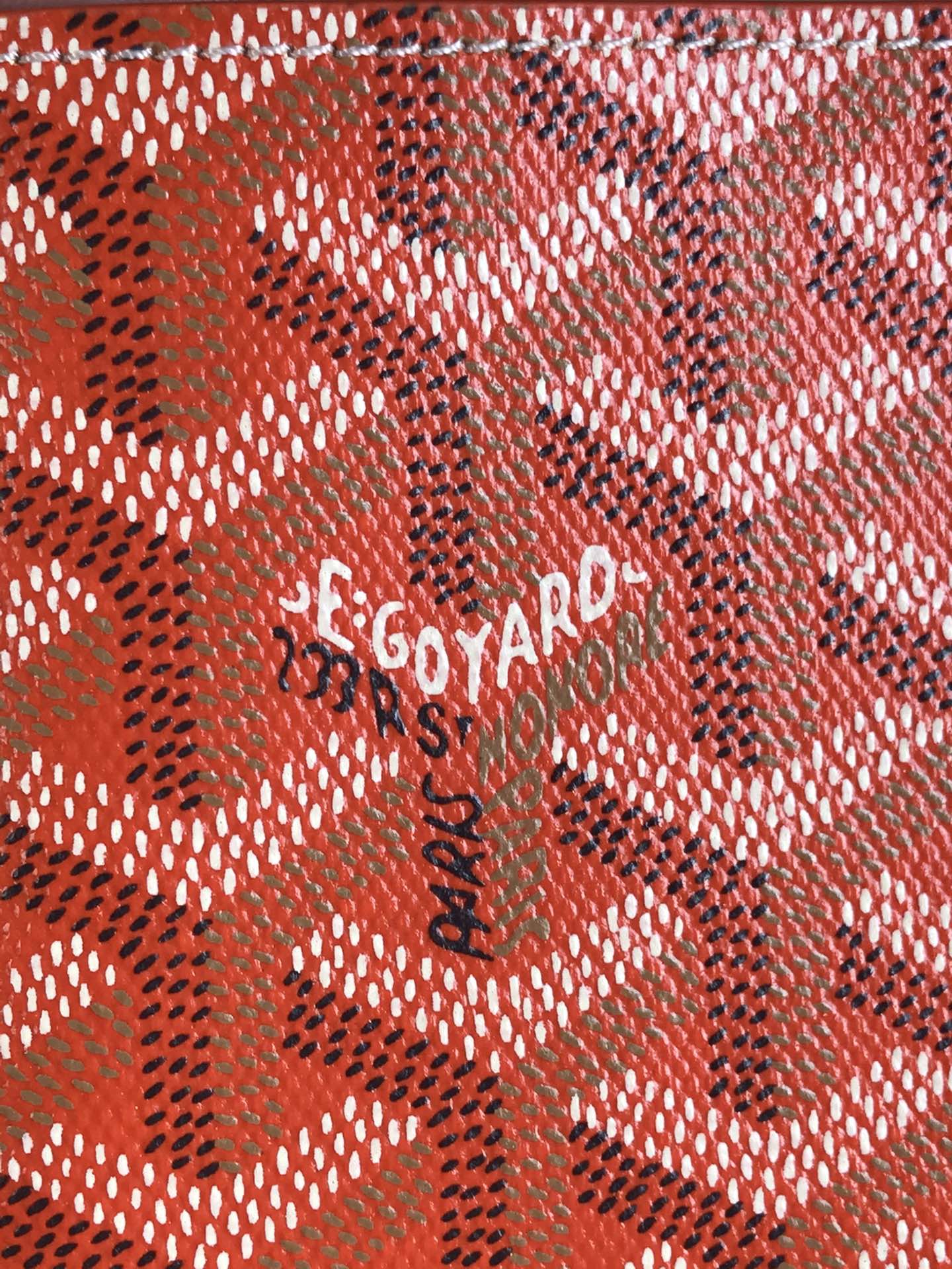 Goyard Victoire Wallet 11cm Orange Canvas & Cafskin