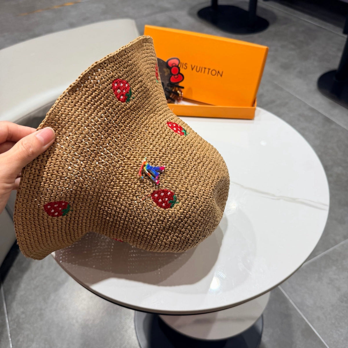 LV Fisherman's Hat Camel in Woven 207169
