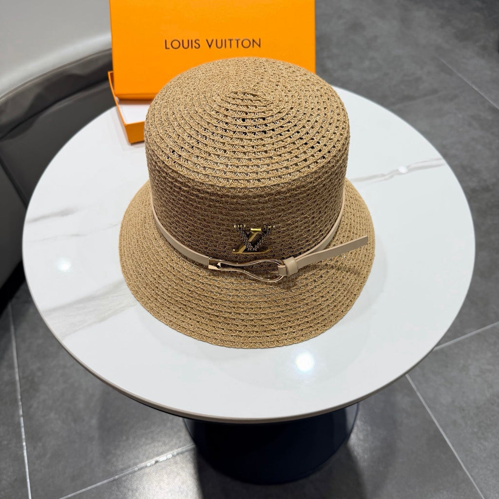LV Hat Camel Beige in Straw 205588