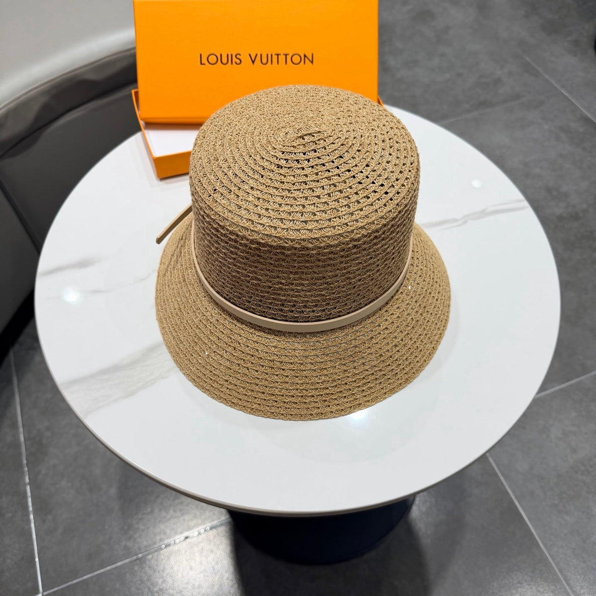 LV Hat Camel Beige in Straw 205588