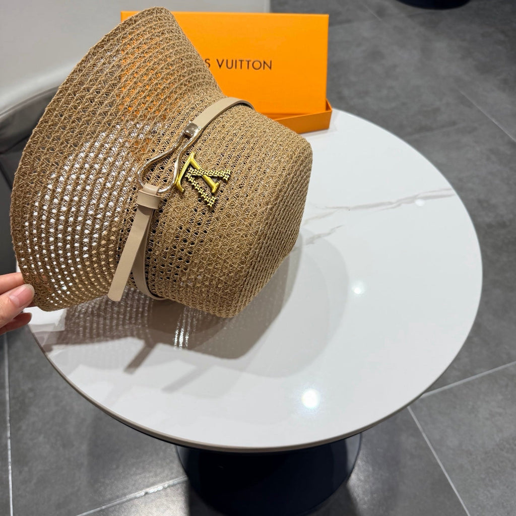 LV Hat Camel Beige in Straw 205588