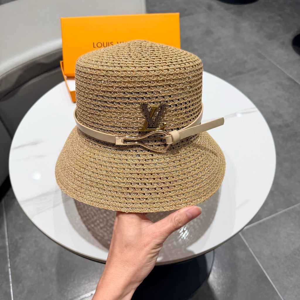 LV Hat Camel Beige in Straw 205588