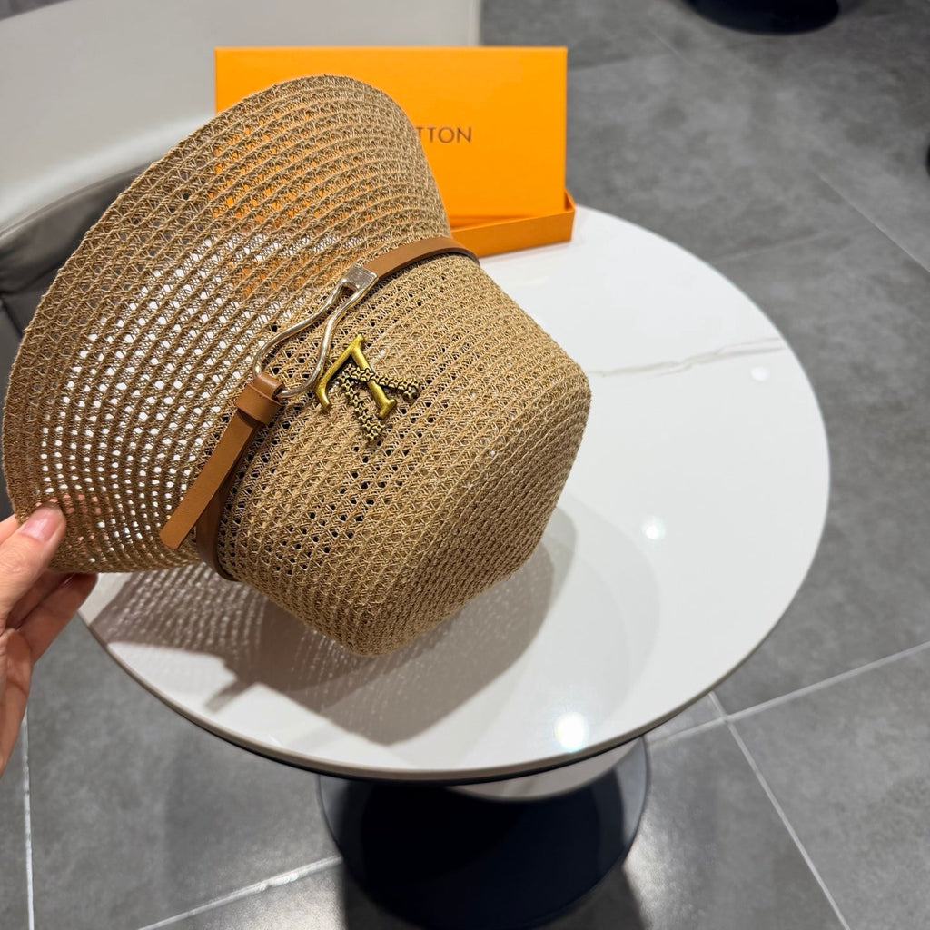 LV Hat Camel Brown in Straw 205587