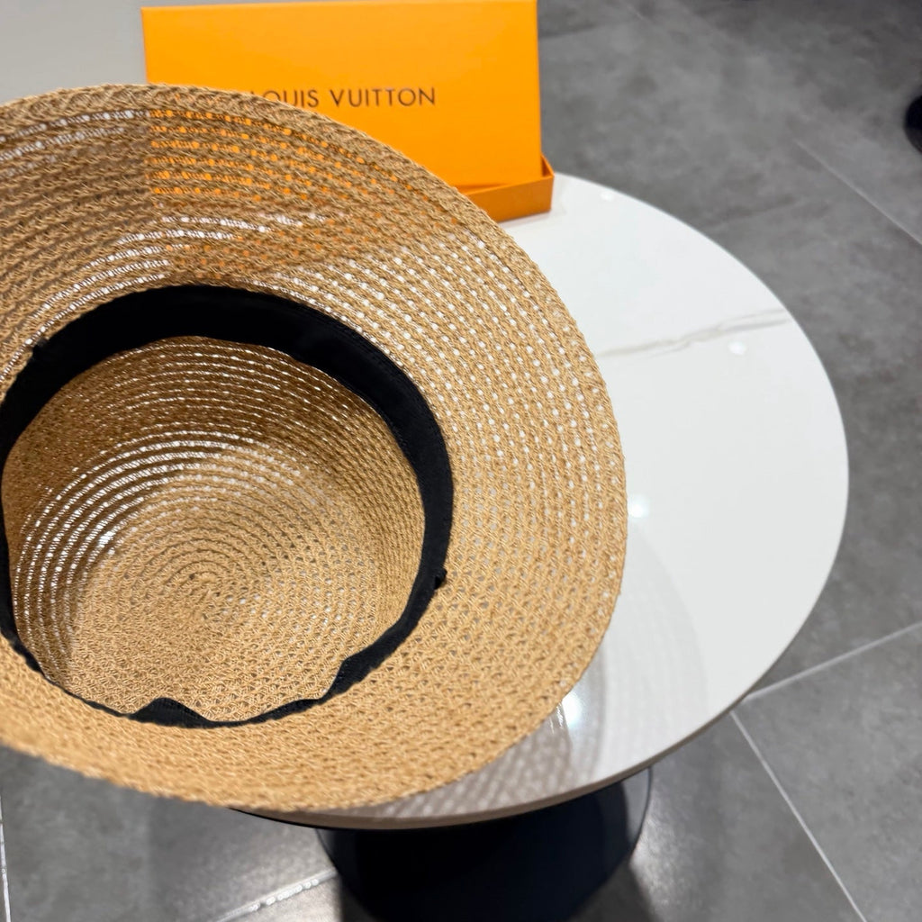 LV Hat Camel Brown in Straw 205587
