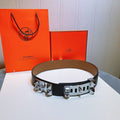 Hermès Collier De Chien 32 Belt Black Calfskin SHW