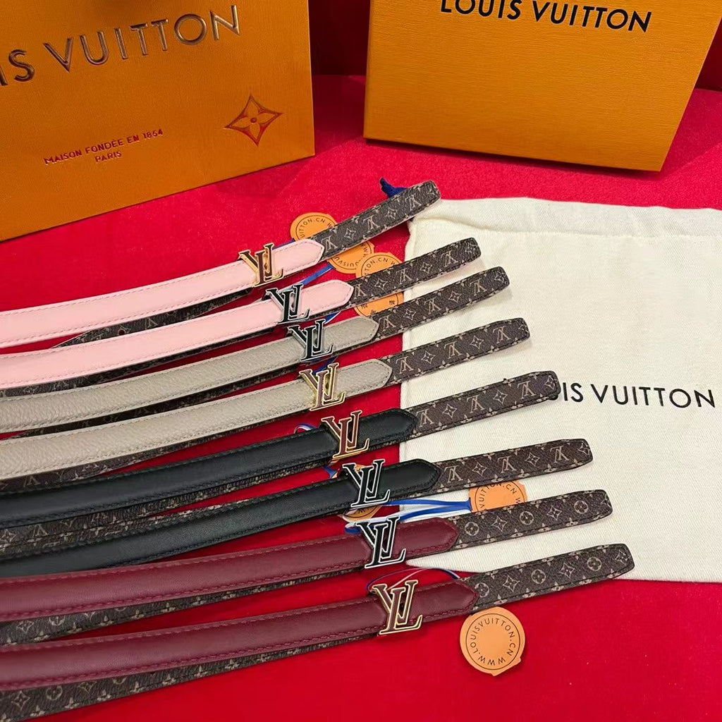 LV Double-sided belt Initiales Monogram Canvas & Leather