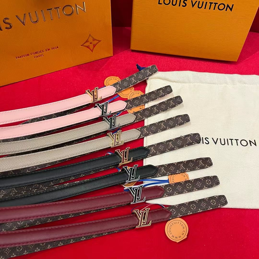 LV Double-sided belt Initiales Monogram Canvas & Leather