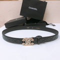 CHANEL BELT 3CM IN BLACK LAMBSKIN GOLD HARDWARE