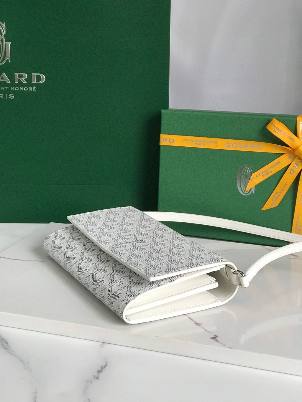 Goyard Varenne Continental Wallet White Canvas & Calfskin