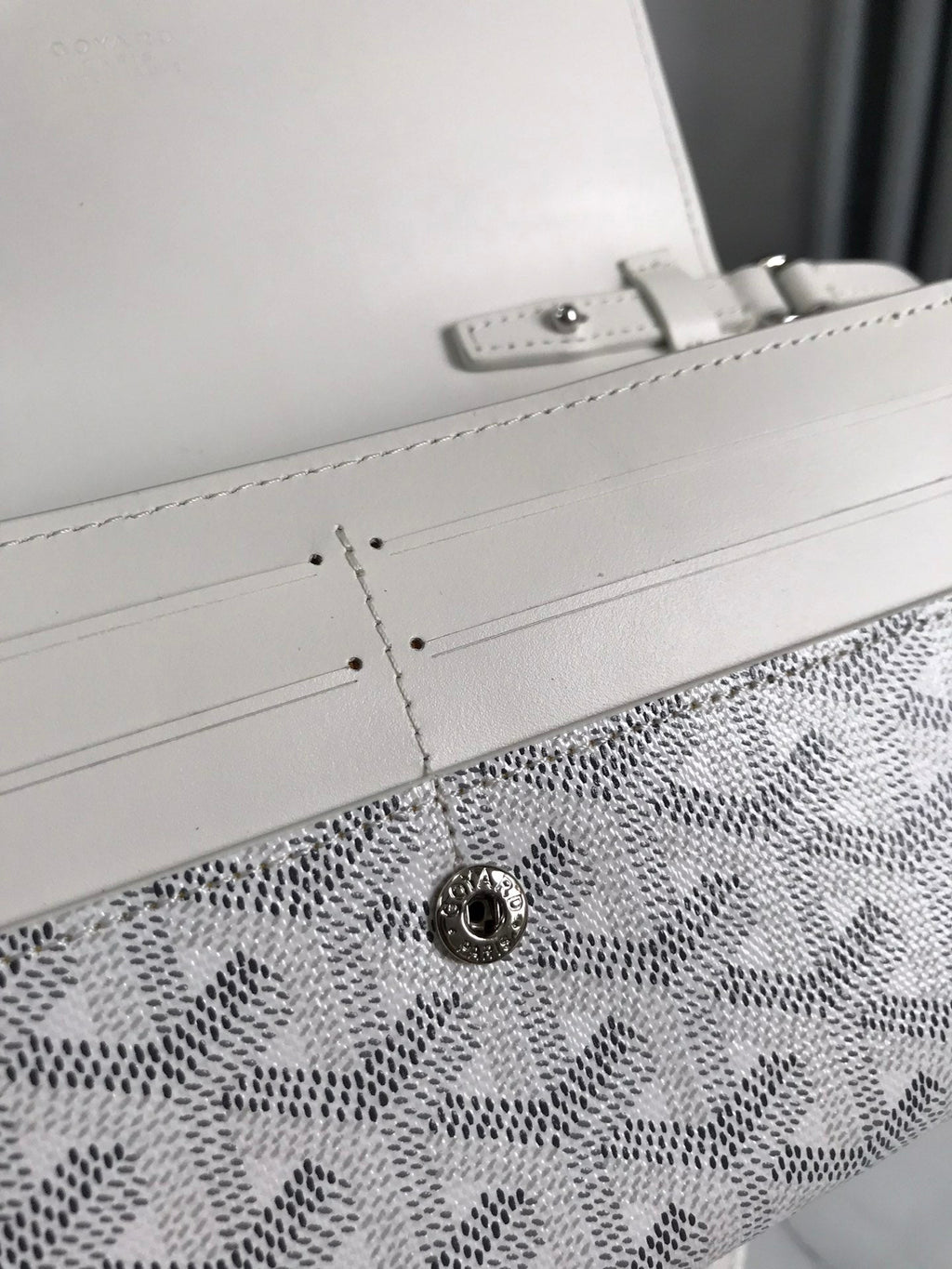 Goyard Varenne Continental Wallet White Canvas & Calfskin