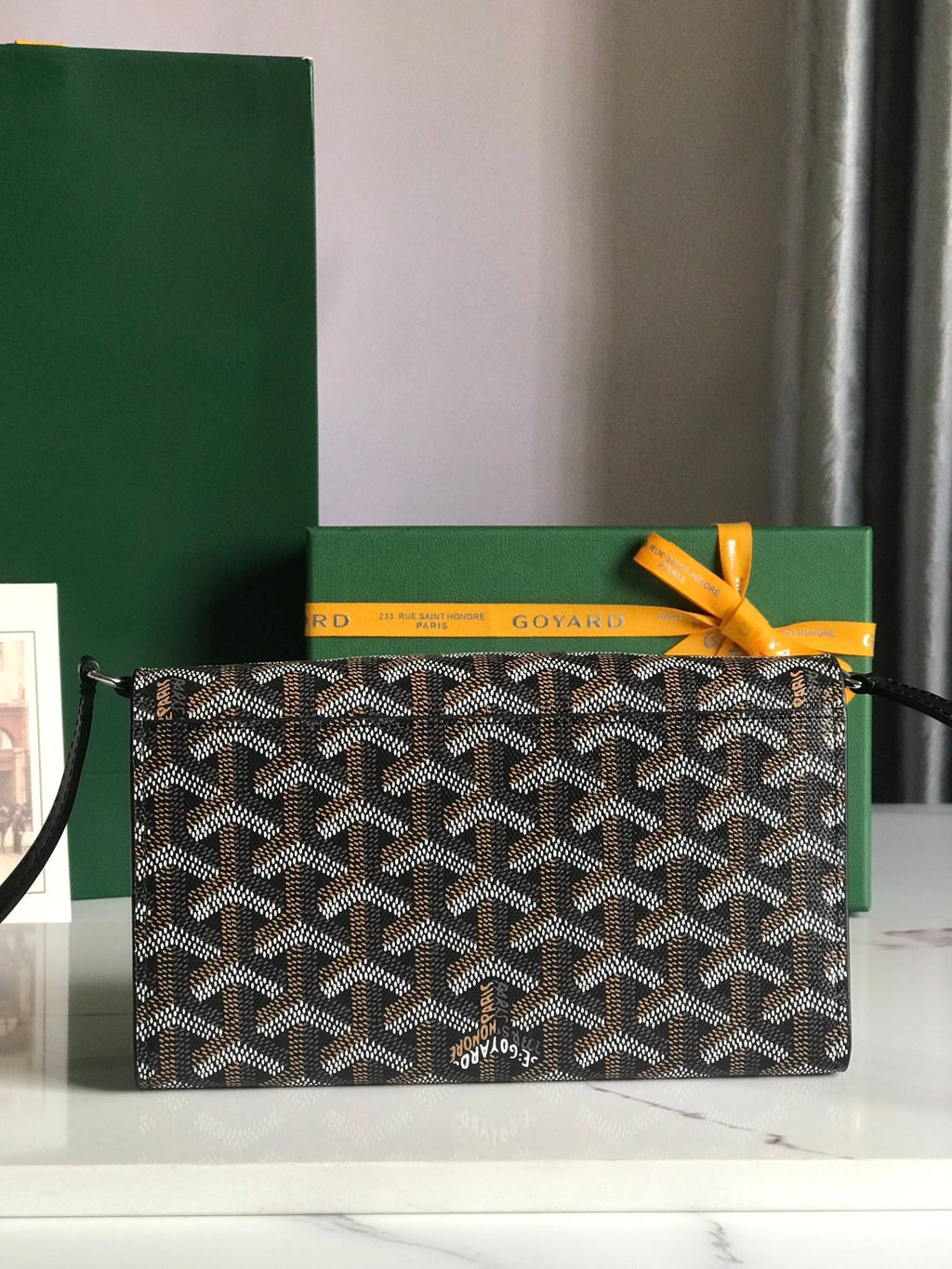 Goyard Varenne Continental Wallet Black Canvas & Calfskin