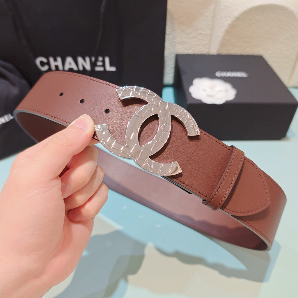 CC Belt 5.0 Brass Hardware Buckle Brown Leather 200105