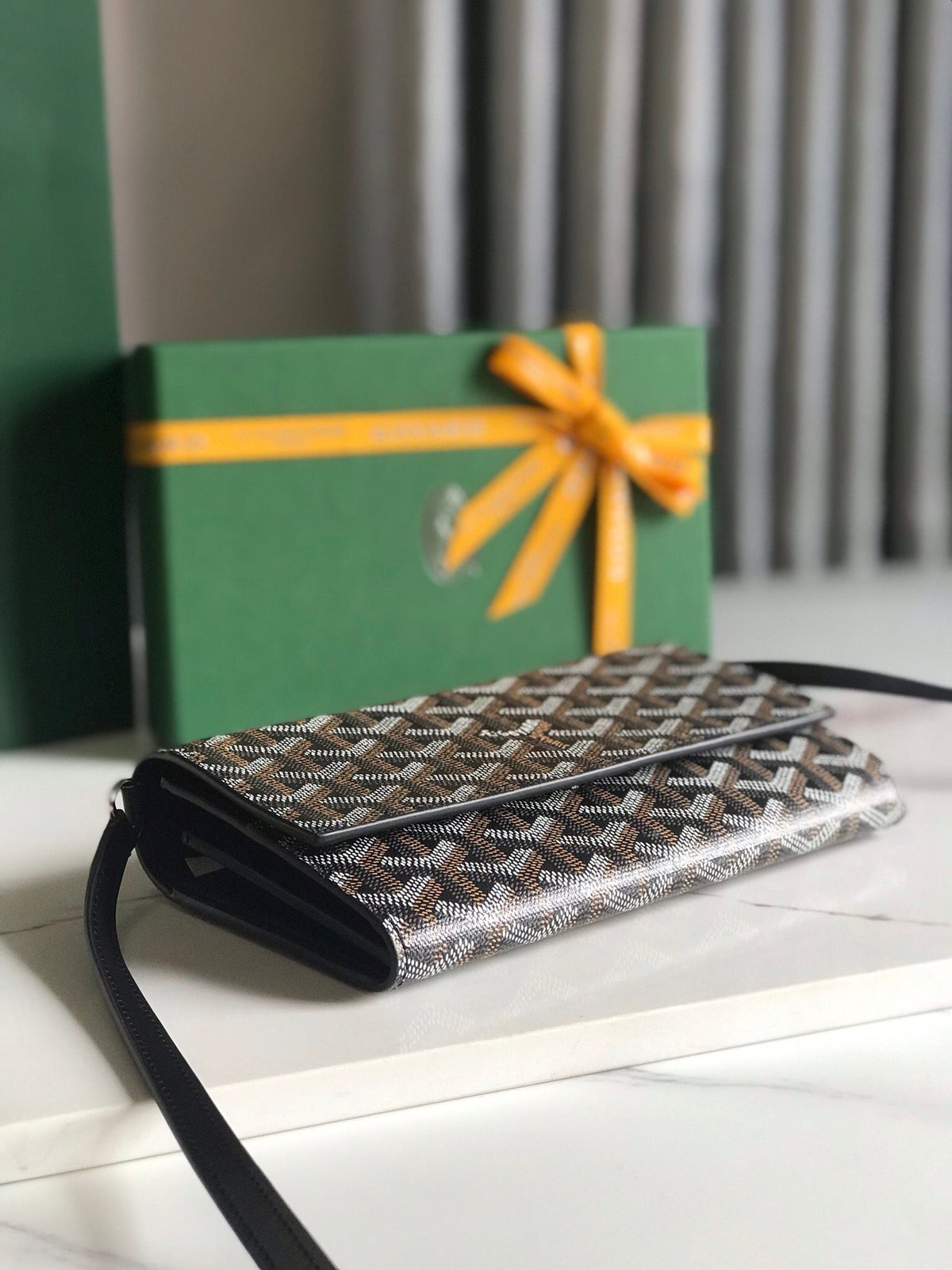 Goyard Varenne Continental Wallet Black Canvas & Calfskin
