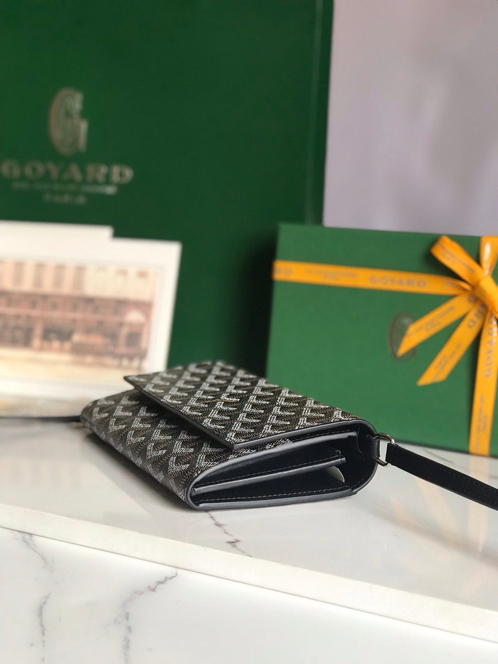 Goyard Varenne Continental Wallet Black Canvas & Calfskin