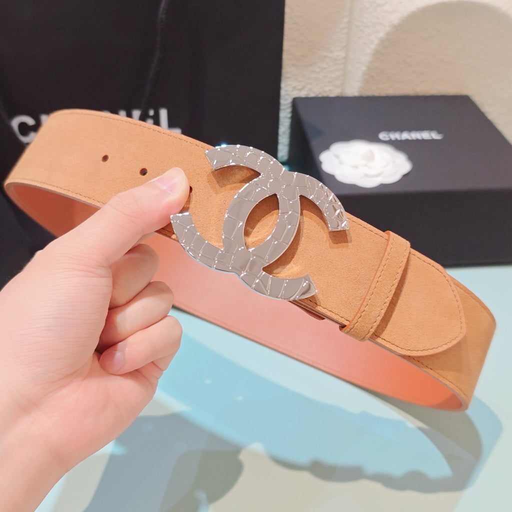 CC Belt 5.0 Brass Hardware Buckle Light Orange Leather 200104