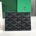 Goyard Malesherbes Card Wallet 10cm Black Red Canvas & Calfskin