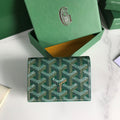 Goyard Malesherbes Card Wallet 10cm Green Canvas & Calfskin