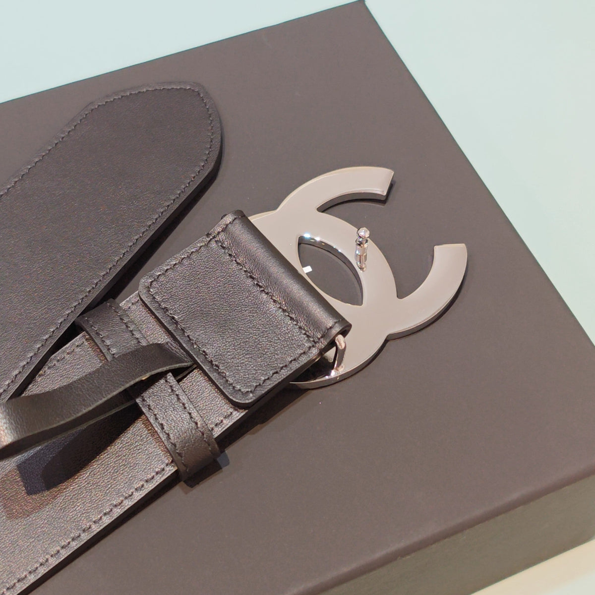CC Belt 5.0 Brass Hardware Buckle Chocolate Leather 200102