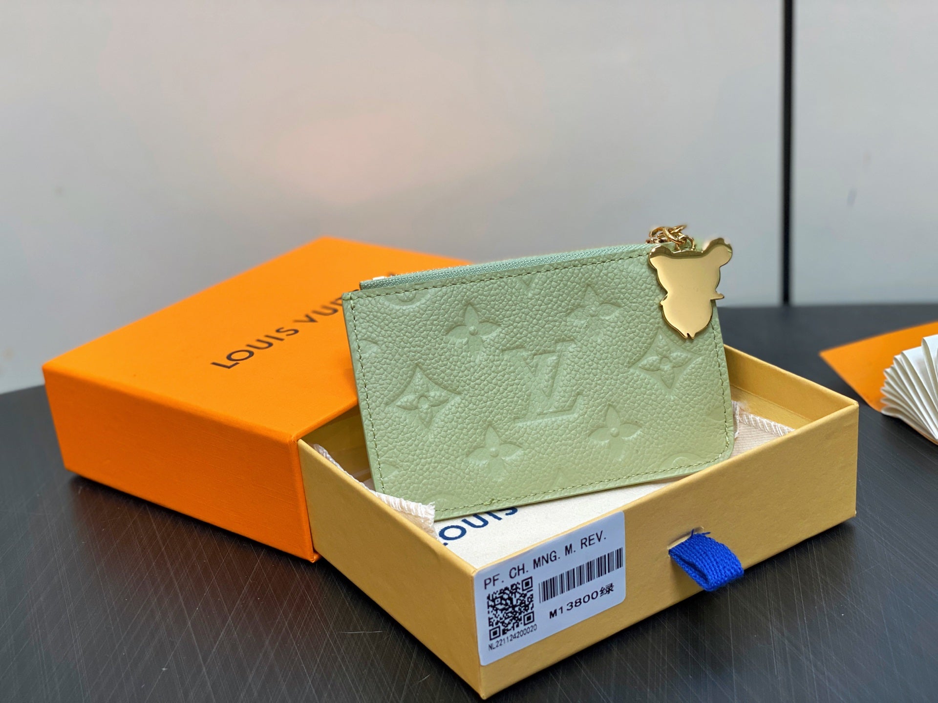 LV x TM ROMY Wallet Green Gold Leather 329890
