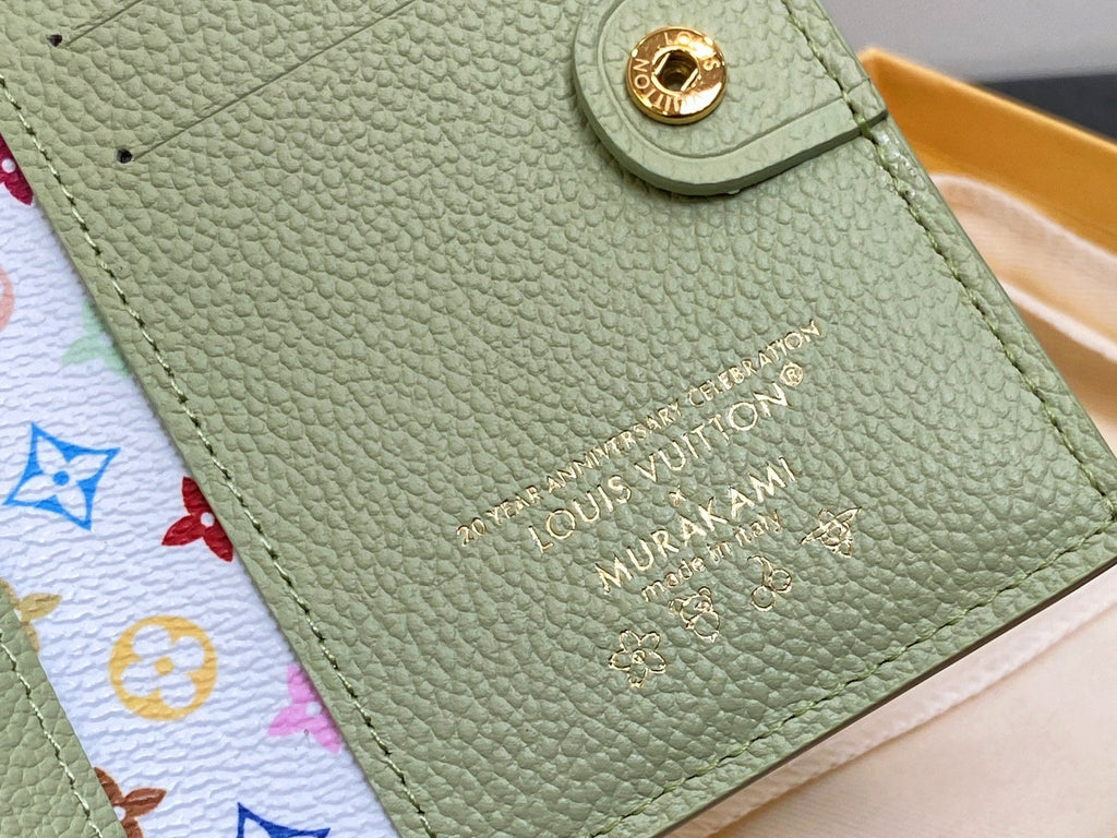 LV x TM Portfolio Lisa Wallet Green Gold Leather 329882