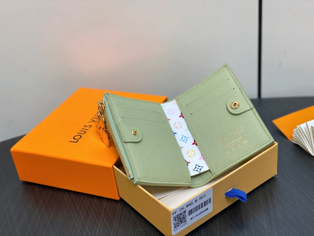 LV x TM Portfolio Lisa Wallet Green Gold Leather 329882