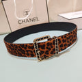 CC Belt 5.0 Prong Buckle Leopard Patten Horse Hair 200093