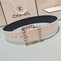 CC Belt 5.0 Prong Buckle White Leather 200090