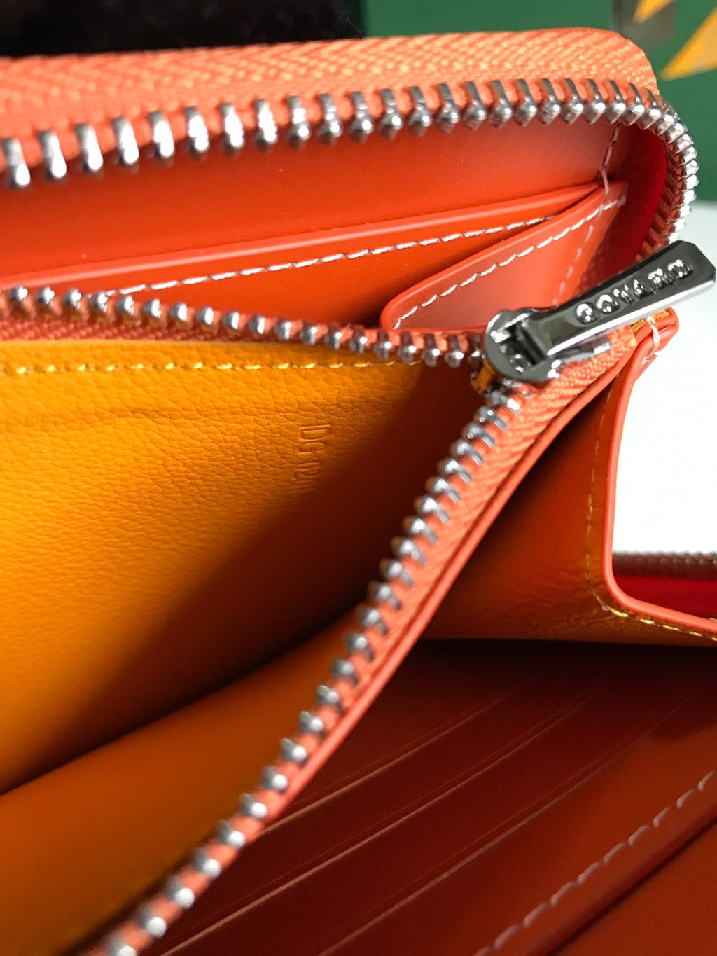 Goyard Matignon GM Wallet 20cm Orange Canvas & Calfskin