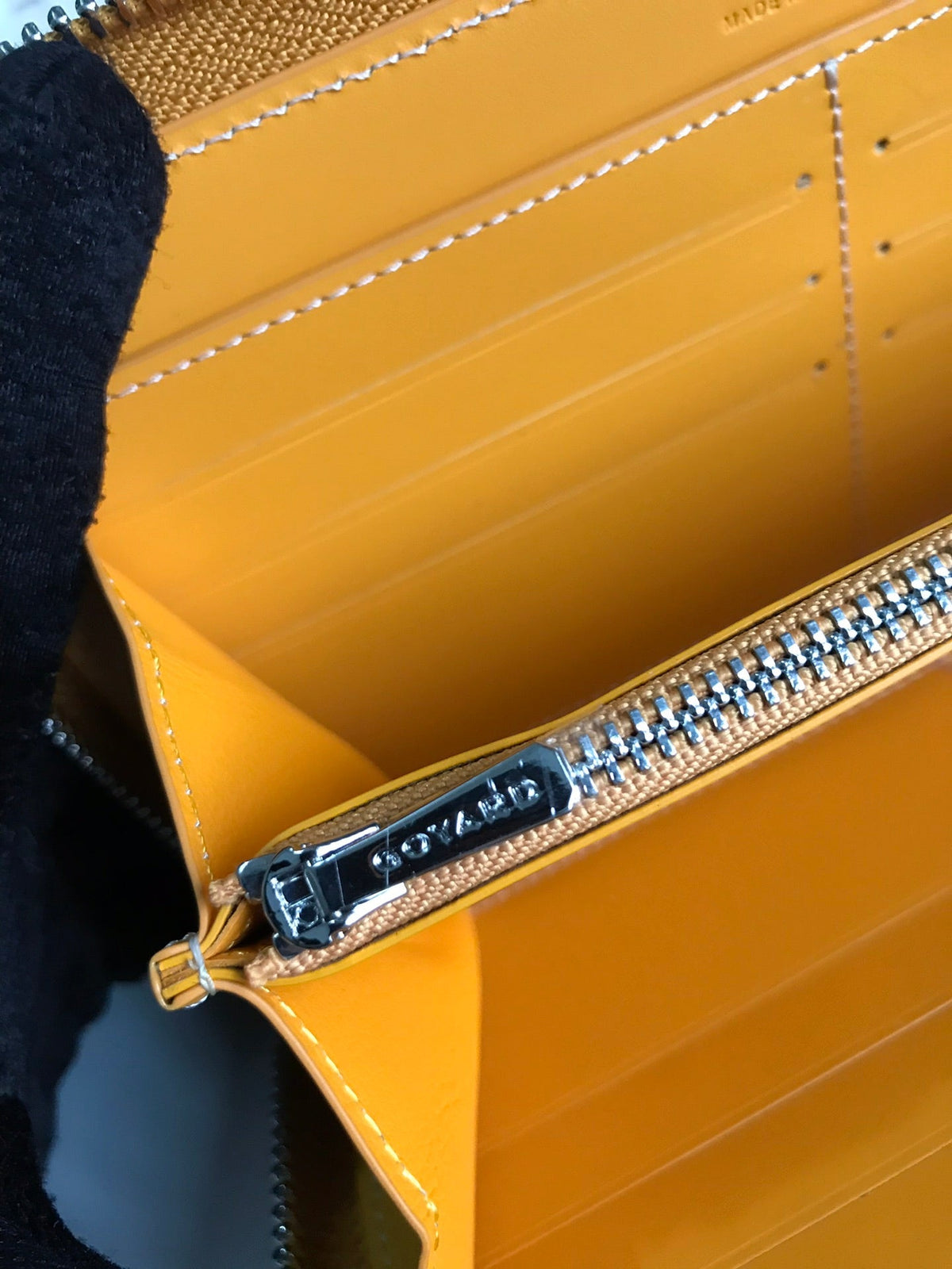 Goyard Matignon GM Wallet 20cm Yellow Canvas & Calfskin