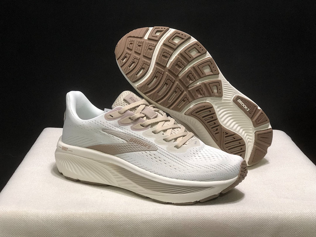 Brooks Ghost 17 Neutral Road Running Shoes Off‑White Taupe