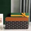 Goyard Matignon GM Wallet 20cm Black Tan Canvas & Calfskin