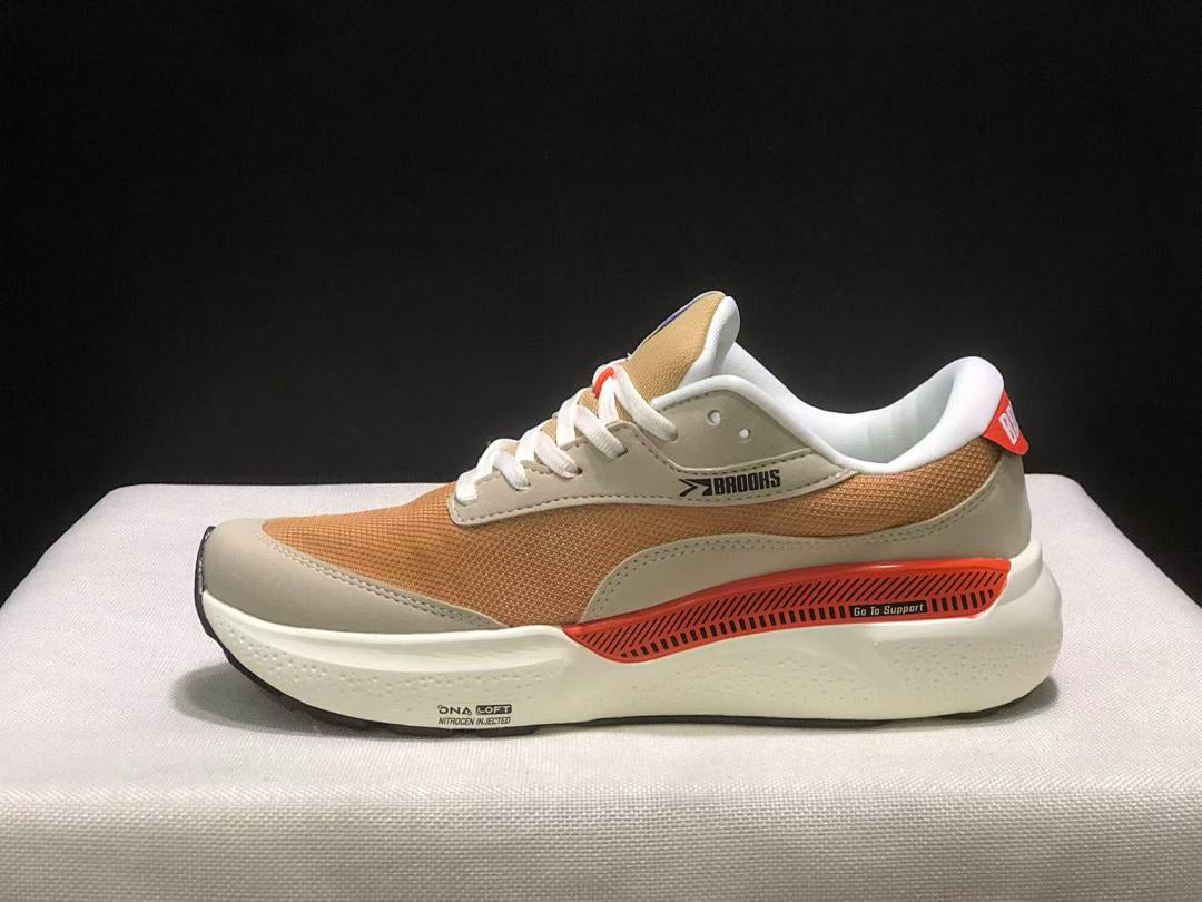 Brooks Adrenaline GTS 24 Support Road Running Shoes Tan Beige Orange