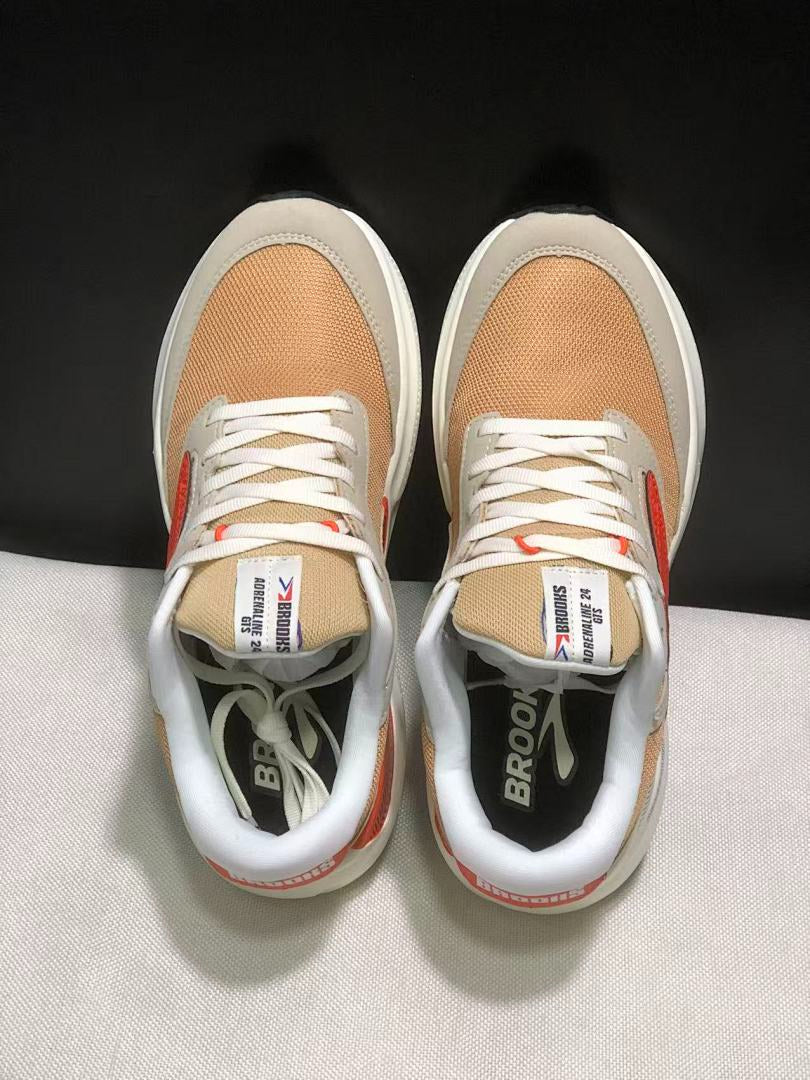 Brooks Adrenaline GTS 24 Support Road Running Shoes Tan Beige Orange