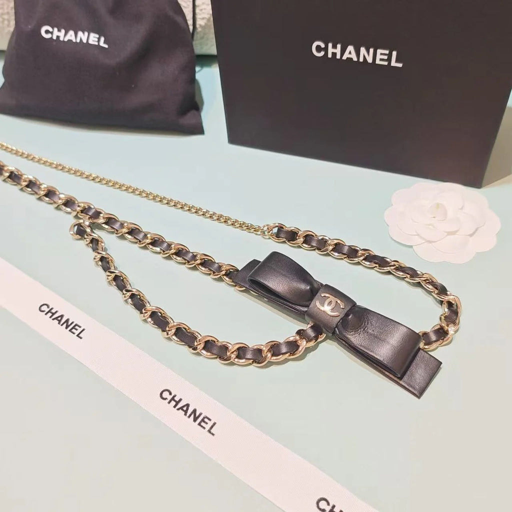 Chanel 2025 Chain Belt Black mix Gold Metal Calfskin