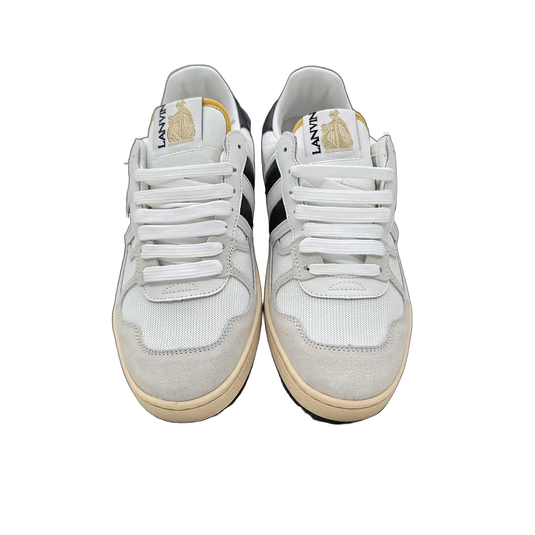 Lanvin CLAY SNEAKERS IN MESH AND LEATHER White/Black