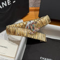 CC Rhinestone Belt 3.0CM Gold Metallic Cowhide Multicolor Buckle 198410