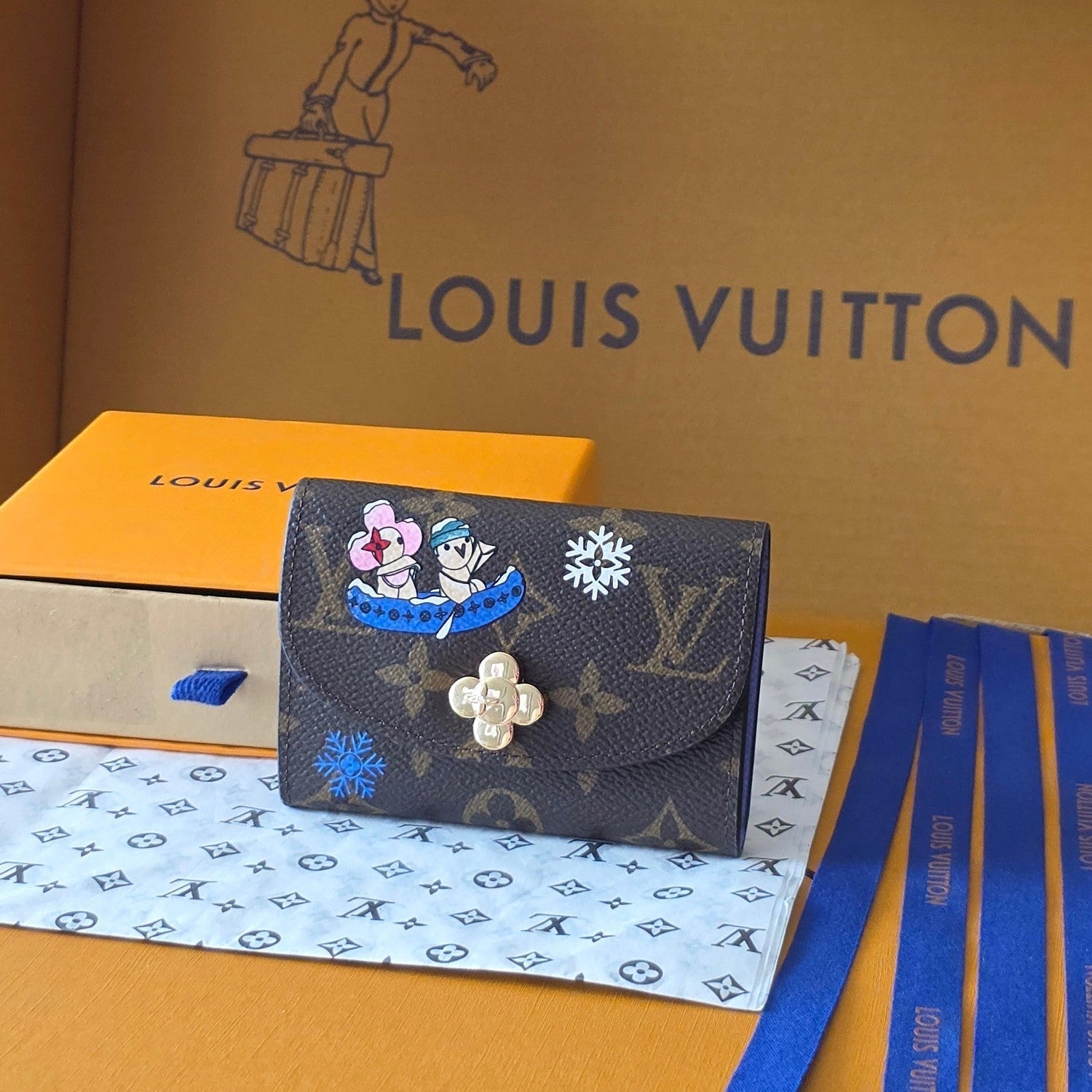 LV Christmas Collection Rosalie Wallet Brown Monogram Canvas 274906