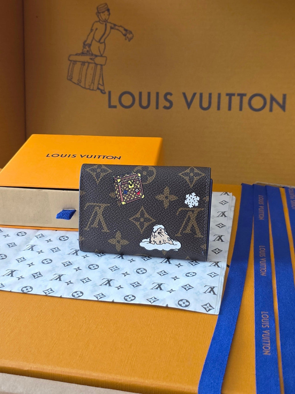 LV Christmas Collection Rosalie Wallet Brown Monogram Canvas 274906