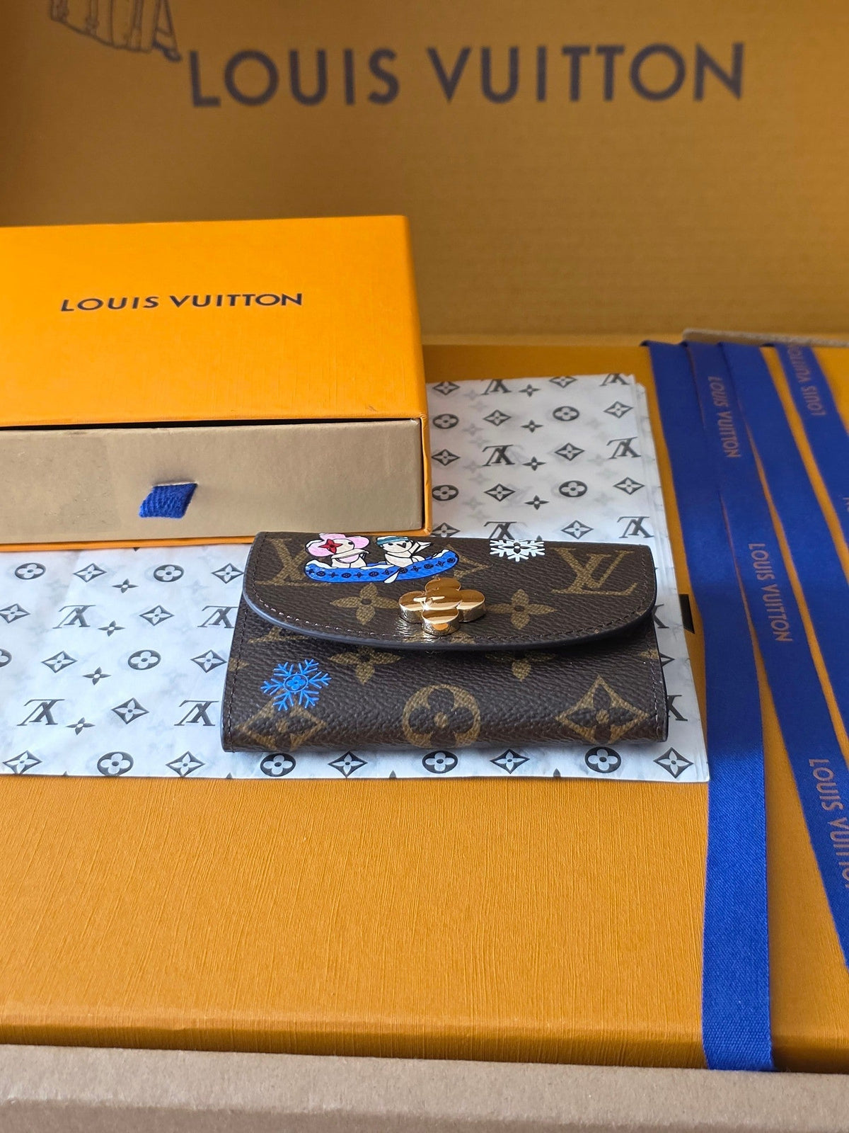 LV Christmas Collection Rosalie Wallet Brown Monogram Canvas 274906