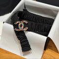 CC Rhinestone Belt 3.0CM Black Canvas Multicolor Buckle 198415