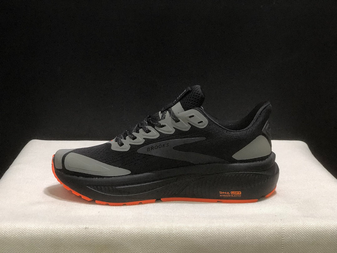 Brooks Ghost 17 Neutral Road Running Shoes Black Grey Orange
