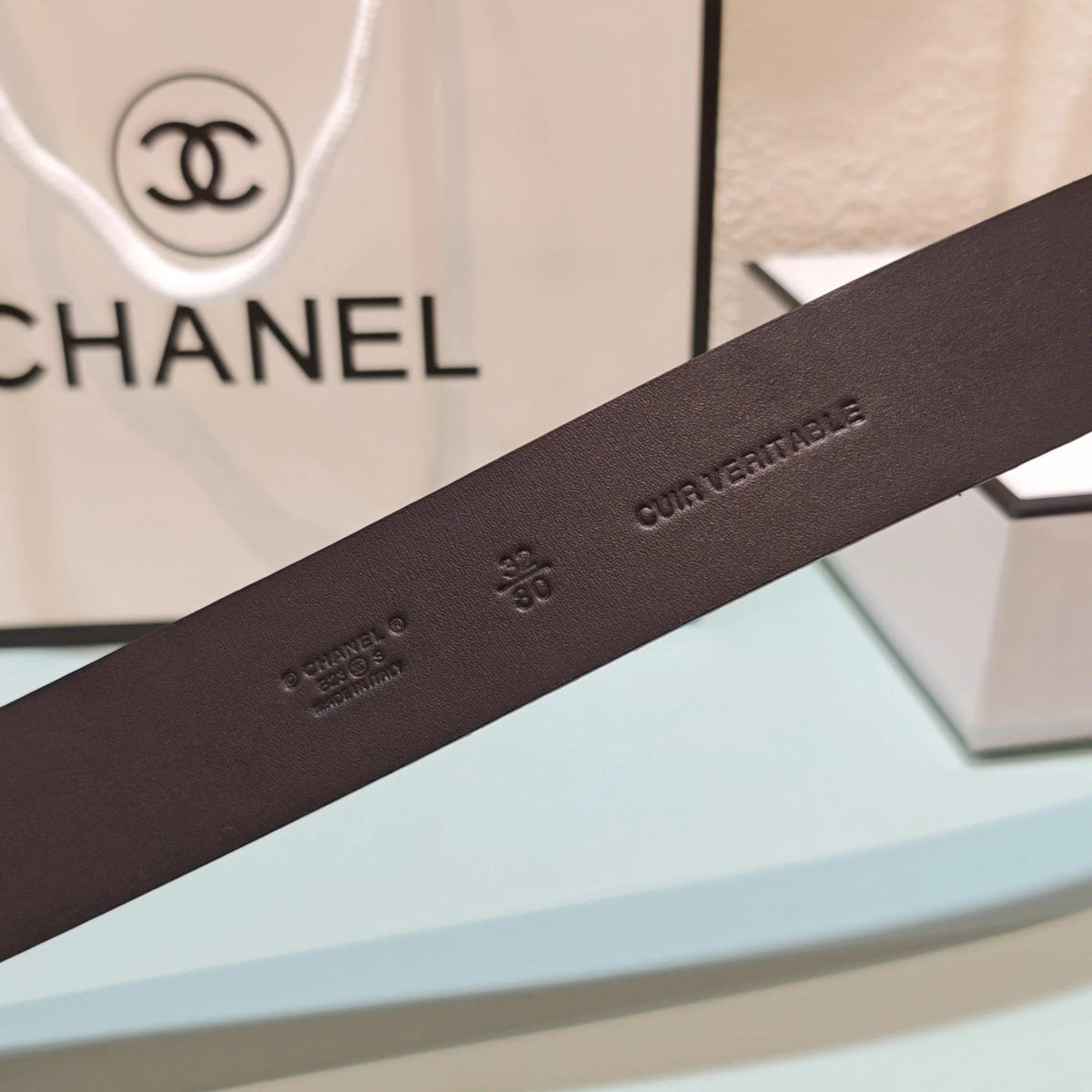 CC Belt 3.0CM Black Suede Sliver Buckle 198420