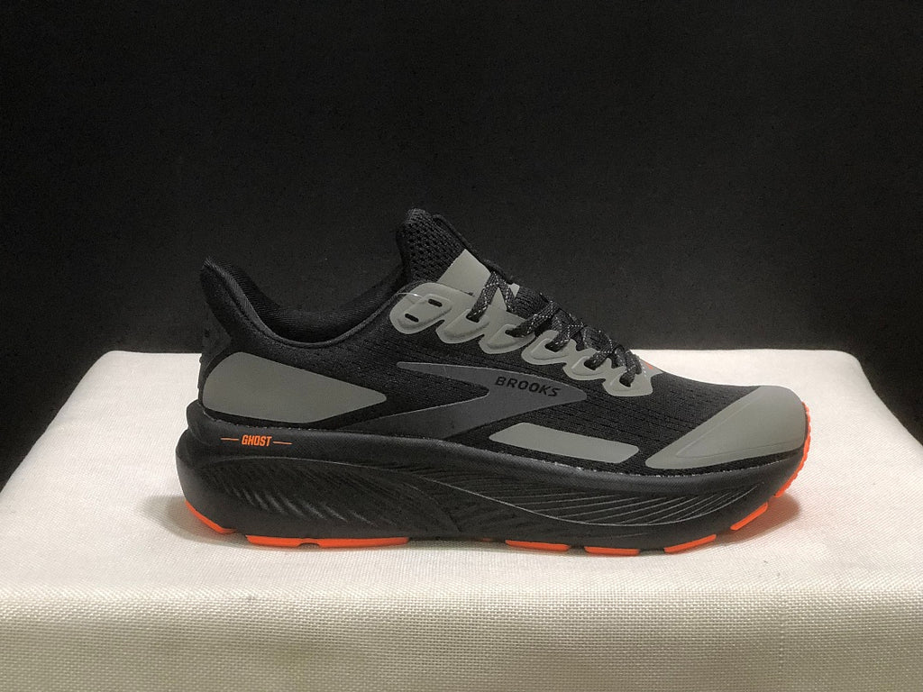 Brooks Ghost 17 Neutral Road Running Shoes Black Grey Orange