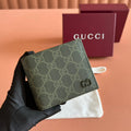 GG Monogram Bi-Fold Wallet Forest Green Fabric