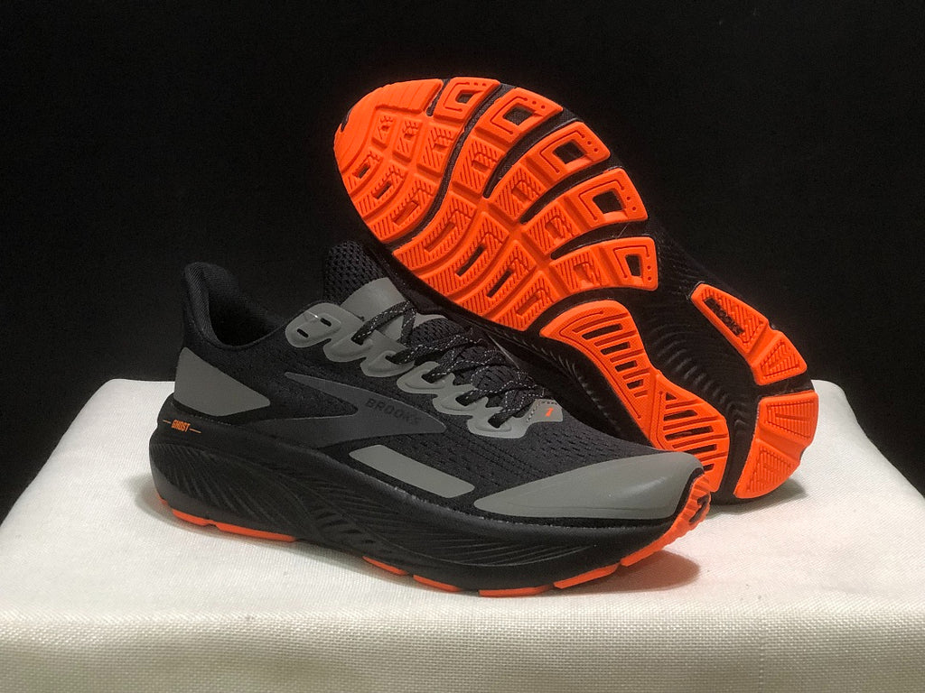 Brooks Ghost 17 Neutral Road Running Shoes Black Grey Orange
